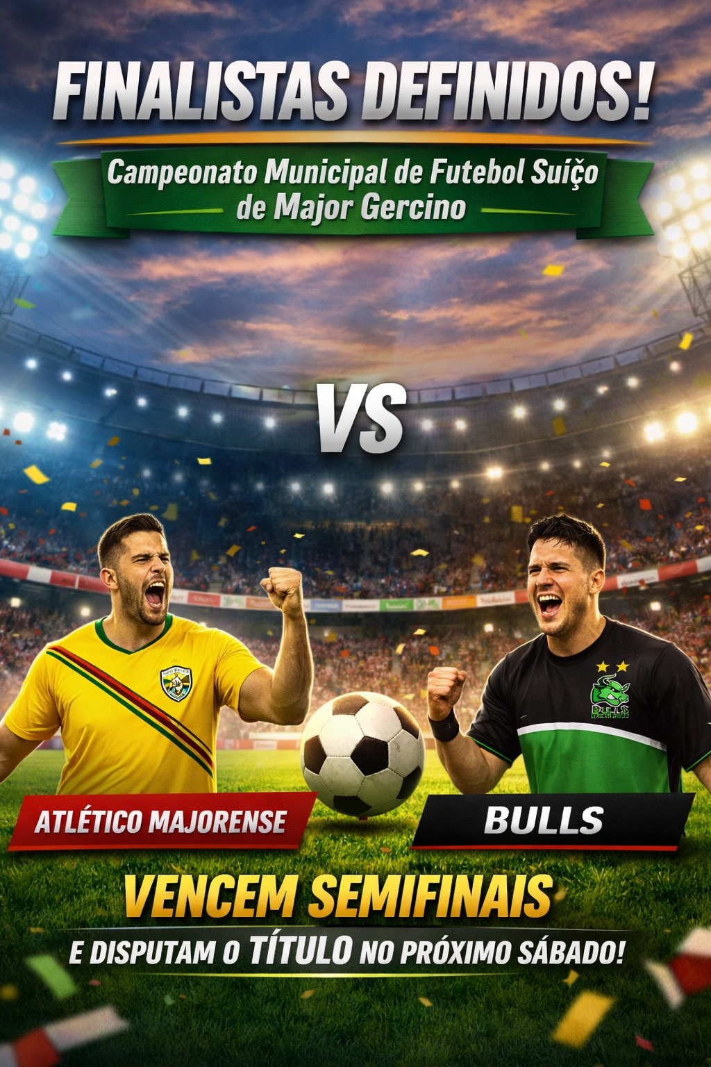 Finalistas definidos no Campeonato Municipal de Futebol Suíço de Major Gercino