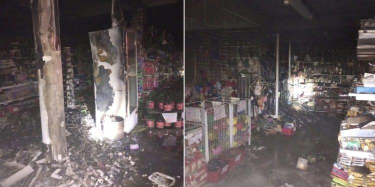 Incêndio em prédio com restaurante mobiliza resgate e homem é socorrido em Nova Trento