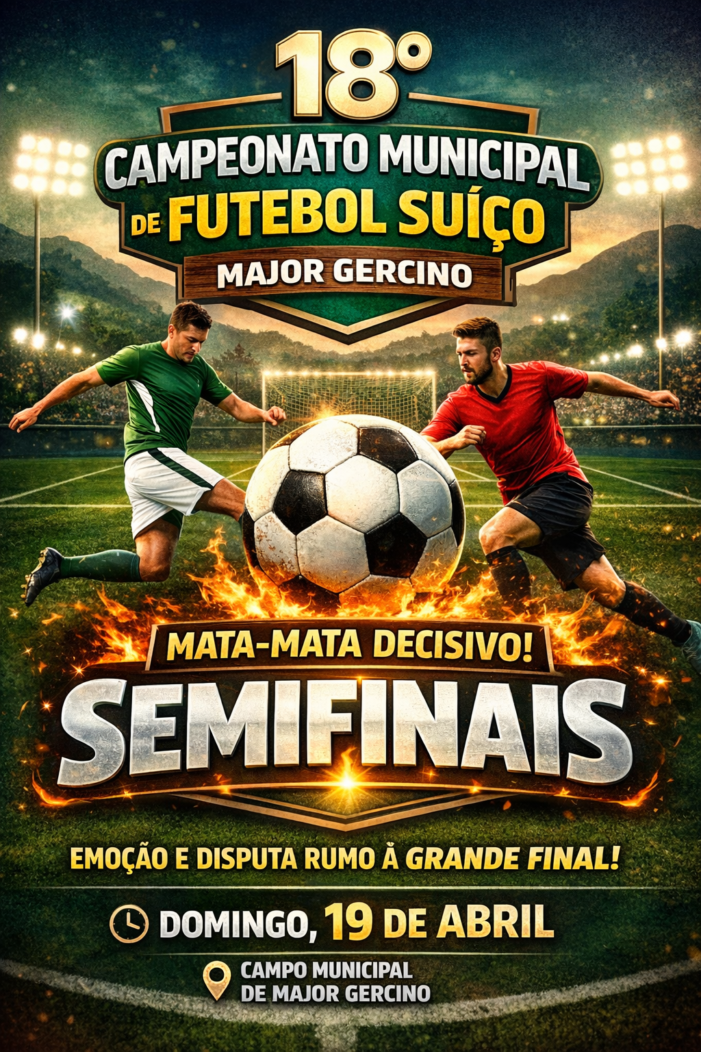 SEMIFINAIS PROMETEM AGITAR MAJOR GERCINO NESTE DOMINGO