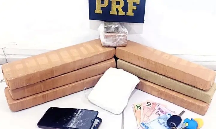 Homem é preso com maconha e cocaína escondidas em bolsa na BR-101 sul